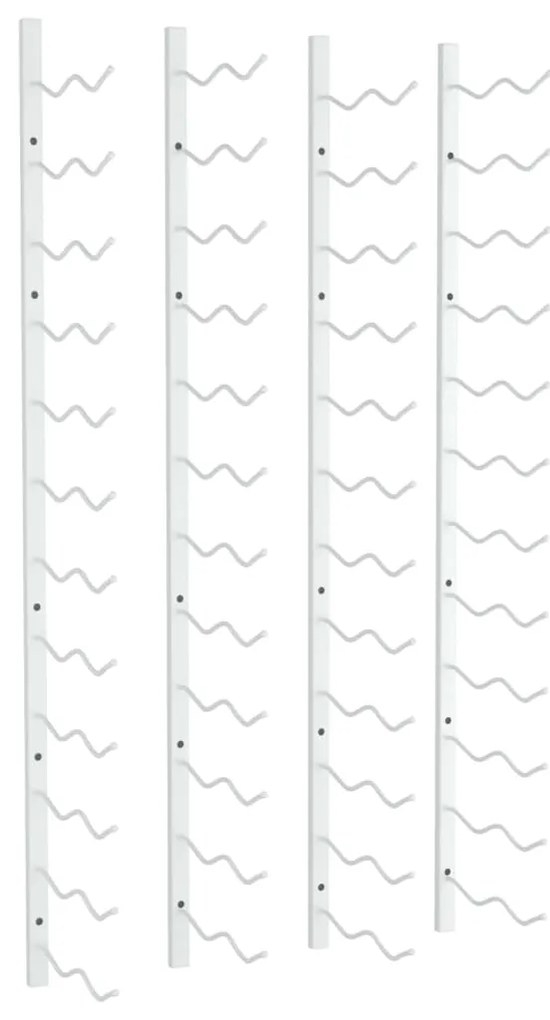 Portavini da parete per 24 bottiglie 2 pz bianchi in ferro