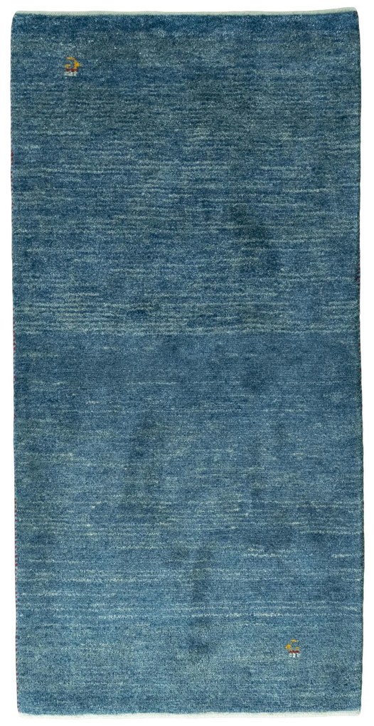 Gabbeh Tappeto 70x150 Blu (Iran) Annodato A Mano