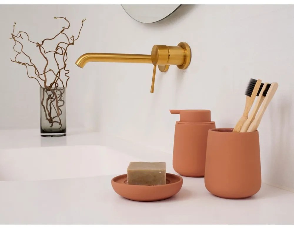 Dispenser di sapone in gres arancione 250 ml Nova One - Zone