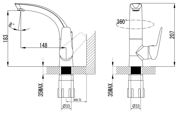 Sapho - Miscelatore per lavabo SOLITER 18 cm cromo lucido