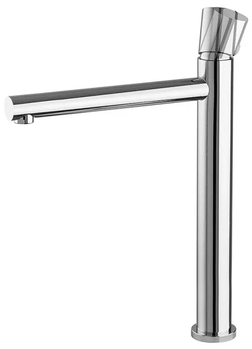 Set miscelatori lavabo alto e bidet cromo senza leva in acciaio inox Gemini