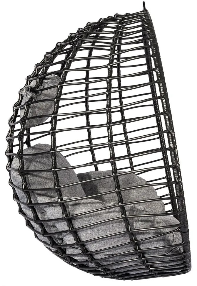 Poltrona sospesa in rattan artificiale nero Mila - Bonami Selection