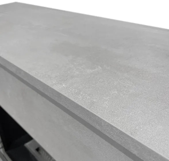 Camino elettrico da terra in legno effetto Cemento BELLINI L96 x P35 x H96 cm