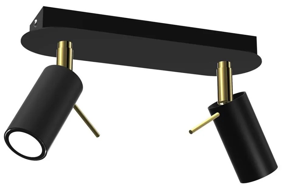 Faretto PRESTON 2xGU10/40W/230V nero/oro