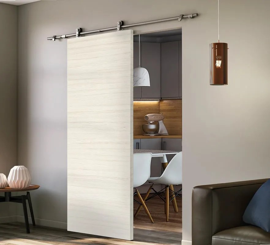 Porta scorrevole Oxford palissandro in mdf beige, L 93 x H 212 cm, con binario Toledo Reversibile