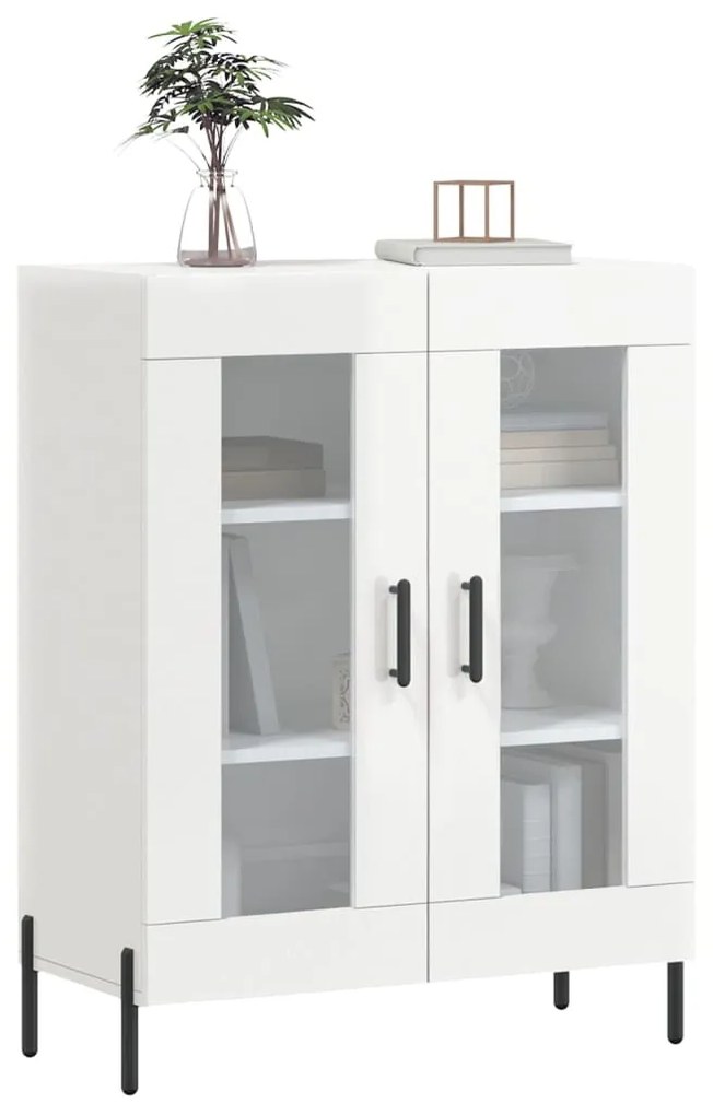 Credenza 69,5x34x90 cm in legno multistrato bianco lucido