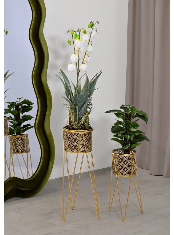 Set di 2 piedistalli per piante in metallo ø 20 cm altezza 46 cm Nat - Mauro Ferretti