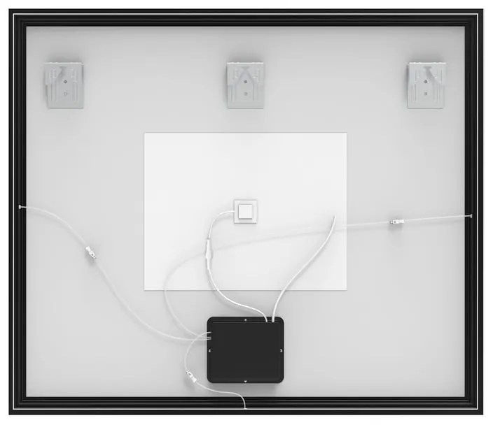 Specchio con illuminazione integrata bagno rettangolare SENSEA L 105 x H 90 x P 3.85 cm nero