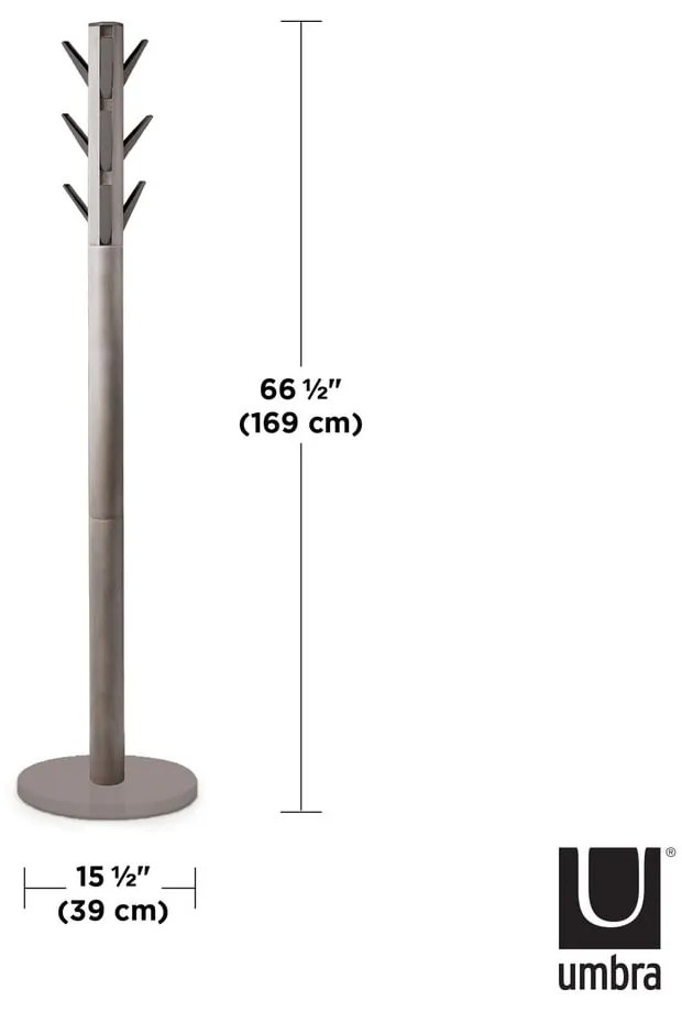 Gancio in gomma grigia per legno Flapper - Umbra