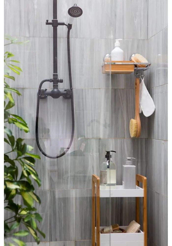 Cestino da parete in bambù con portasapone Spa - Compactor