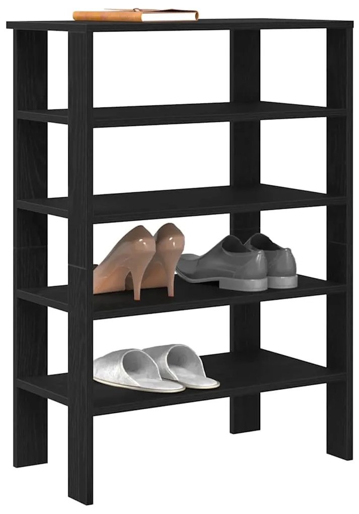 Scarpiera Nera 61x32x87,5 Cm İn Truciolato /