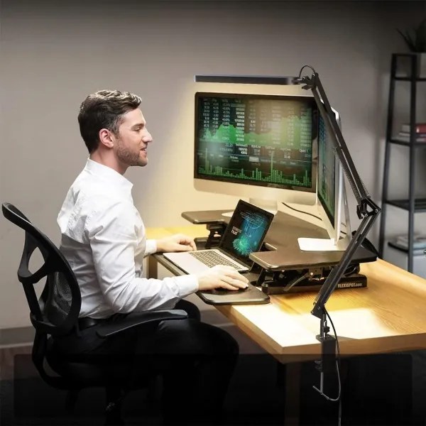 Lampada da tavolo LED dimmerabile con clip LED/10W/5V 3000/4000/6000K nera