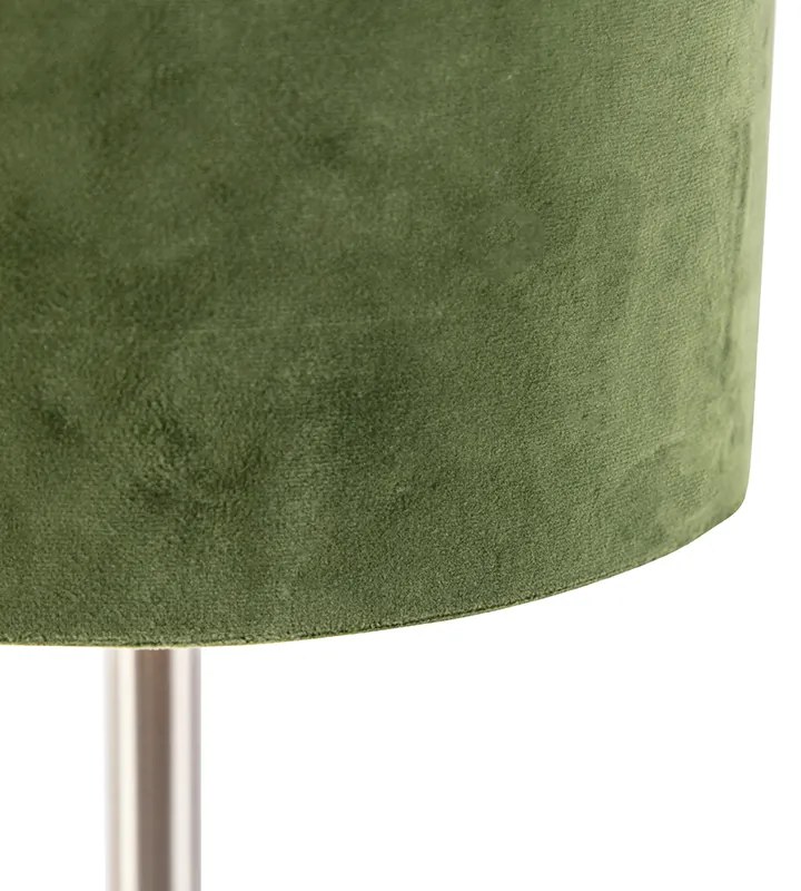 Lampada da tavolo in acciaio con paralume verde 25 cm - Simplo
