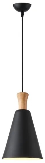 Lampadario a sospensione con filo 1xE27/15W/230V nero diametro 20 cm