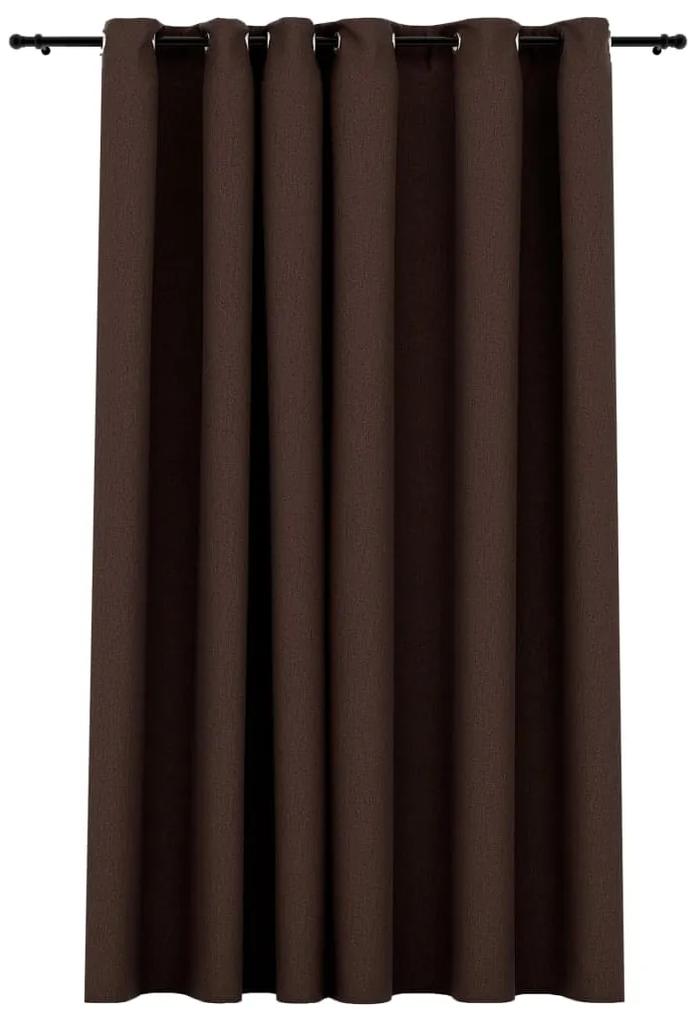 Tenda Oscurante Effetto Lino con Occhielli Talpa 290x245 cm
