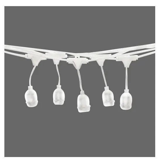 Catena da esterno 15xE27/10W/230V 15 m IP44 bianca