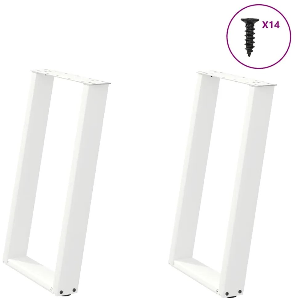 Gambe Tavolo Pranzo A U 2 Pz Bianco 60x(72-73) Cm Acciaio /