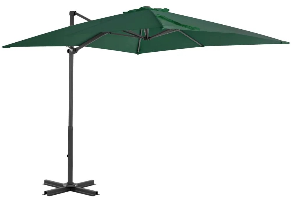 Ombrellone A Sbalzo Con Palo İn Alluminio 250x250 Cm Verde /