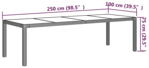 Set da Pranzo da Giardino 9 pz con Cuscini in Polyrattan Grigio