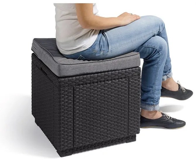 Sgabello da giardino grigio scuro Cube - Keter