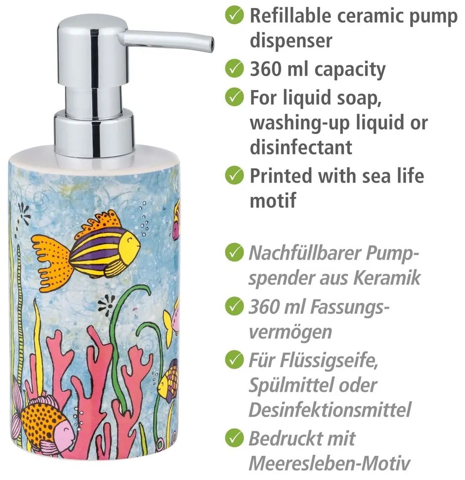 Dispenser di sapone in ceramica da 360 ml Rollin'Art Ocean Life - Wenko