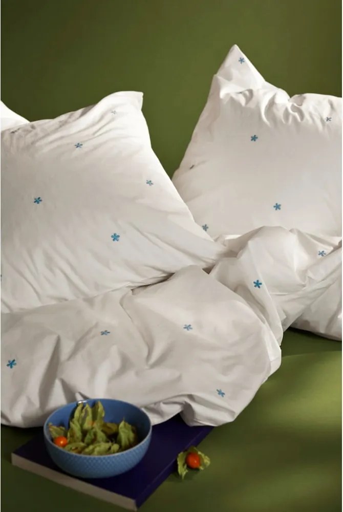 Set copripiumino e federa bianco in percalle di cotone per letto singolo 140x200 cm Daisy – JUNA