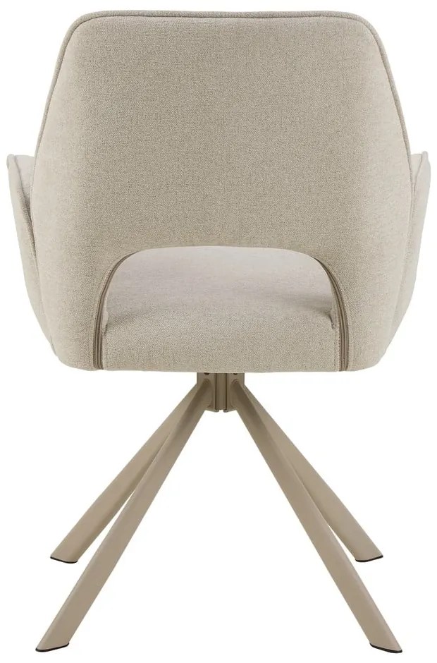 Sedia da pranzo beige in imbottito con braccioli Graham – Actona