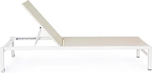 Lettino In Alluminio Impilabile Con Ruote Konnor Bianco New Bizzotto