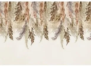 Carta da parati - Minimalist boho landscape - dangling leaves in beige colours Premium 150x105