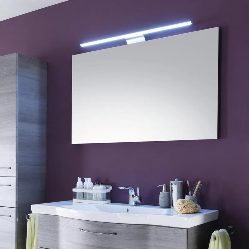 Specchio con illuminazione integrata bagno rettangolare Solitaire PELIPAL L 120 x H 70 x P 4 cm bianco