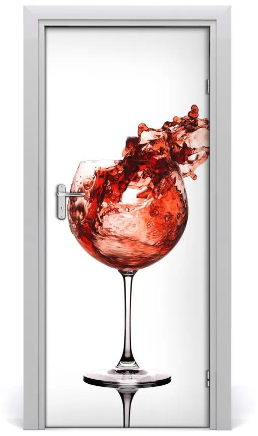 Sticker porta Un bicchiere di vino 75x205 cm