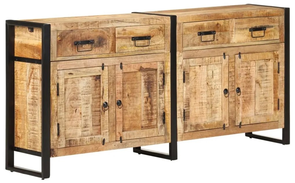 Credenza 172x35x80 Cm İn Legno Massello Di Mango /
