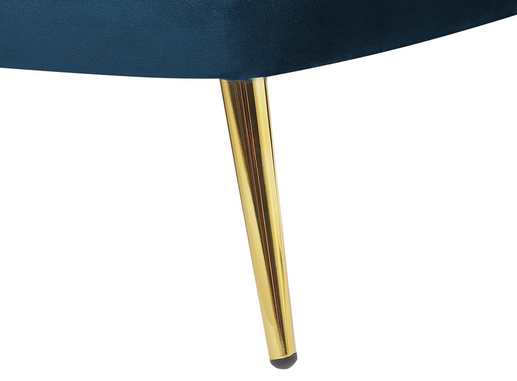 Chaise longue velluto blu marino destra ALLIER Beliani