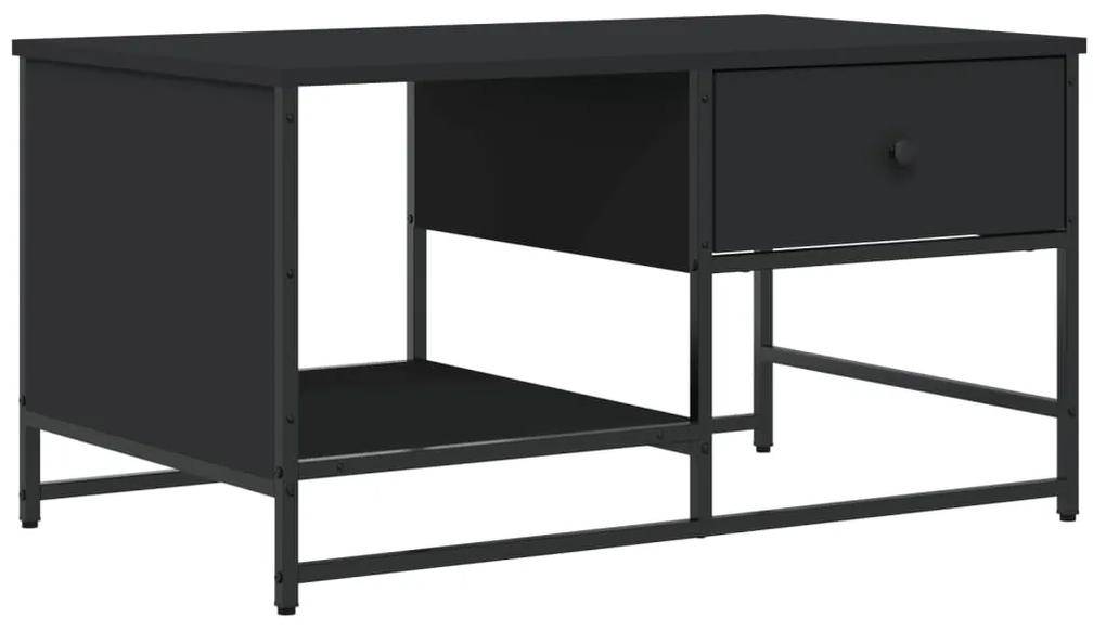 Tavolino da salotto nero 85,5x51x45 cm in legno multistrato