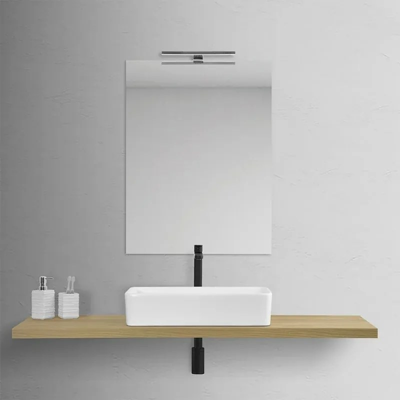 Mensola bagno 110 cm rovere miele per lavabi da appoggio serie Master