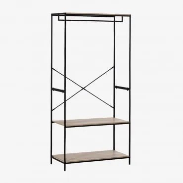 Armadio Aperto Con Ripiani In Legno E Metallo Baxter Black&natural - Sklum