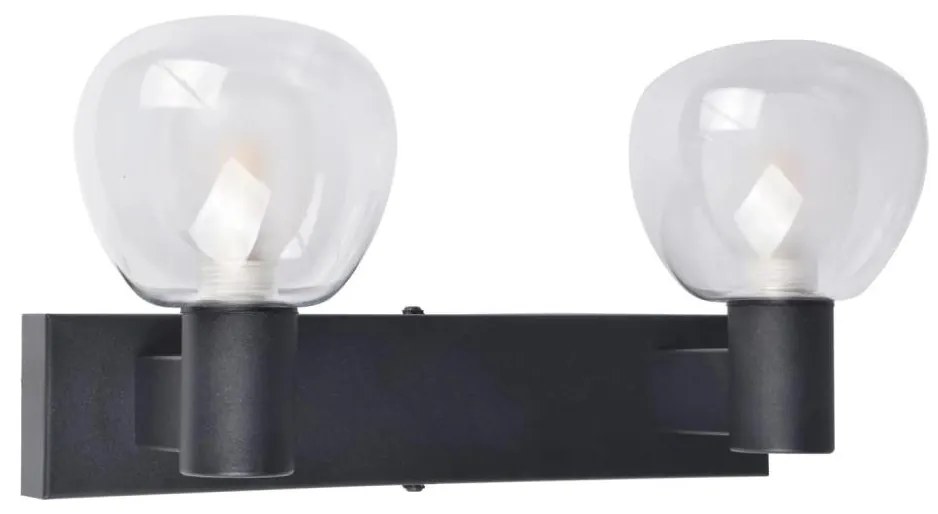Applique da bagno POLA 2xG9/5W/230V IP44 nero/trasparente
