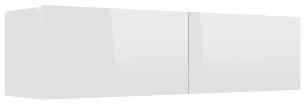 Mobile Porta TV Bianco Lucido 120x30x30 cm in Legno Multistrato