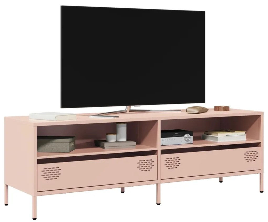 Mobile Tv Rosa 135x39x43,5 Cm İn Acciaio Laminato A Freddo /