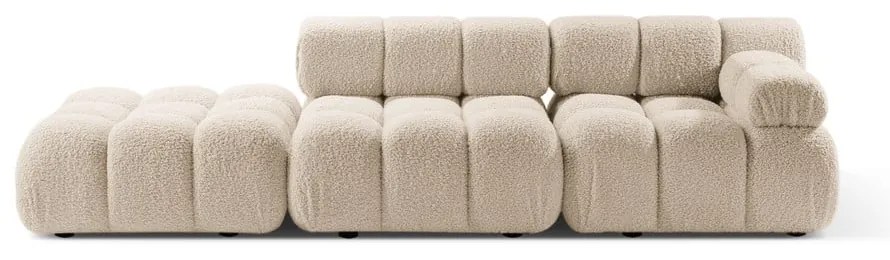 Divano componibile beige con rivestimento in bouclé 288 cm Bellis – Micadoni