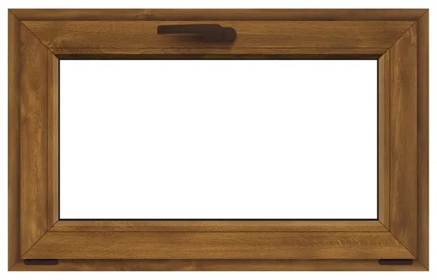 Finestra in PVC effetto legno rovere dorato L 80 x H 50 cm, 1 anta a vasistas
