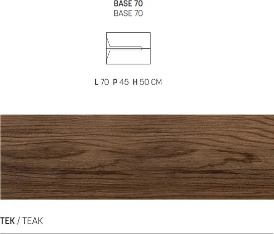 Mobile sospeso bagno HAITI 70 cm 2 cassetti Tek