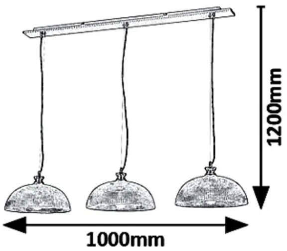 Rabalux 5460 - Lampadario a sospensione con filo PETRINA 3xE27/40W/230V