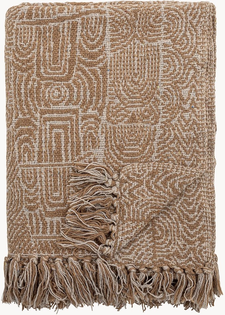 Plaid intrecciato a mano con frange Bresso