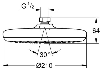 GROHE 26410000 - Soffione doccia TEMPESTA 210 mm cromo lucido
