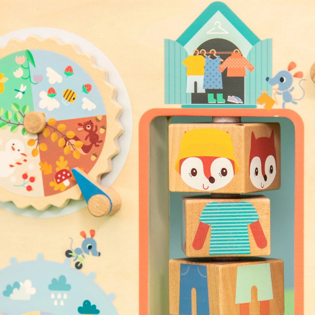 Lilliputiens - Activity Board - Vestirsi in base al tempo - Alice la volpe