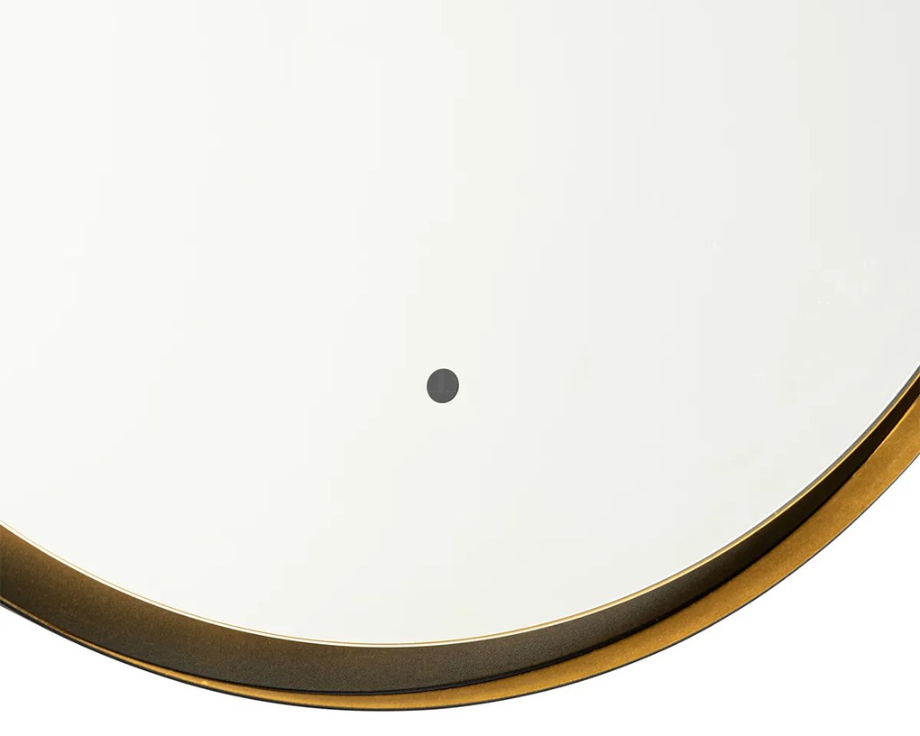 Specchio da bagno moderno nero con LED e dimmer touch - Pim