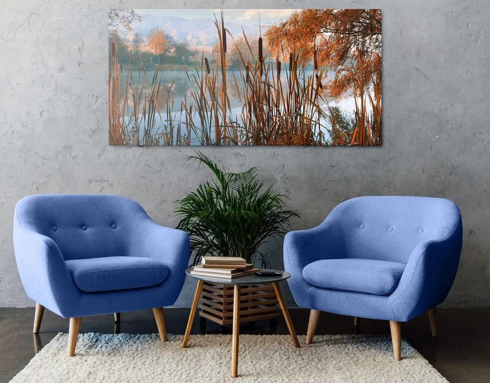Quadro su tela – Fiume nel mezzo della natura autunnale