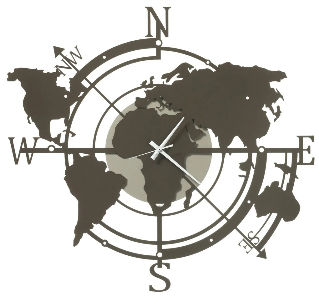 Orologio da parete Planisfero - Avorio e nero