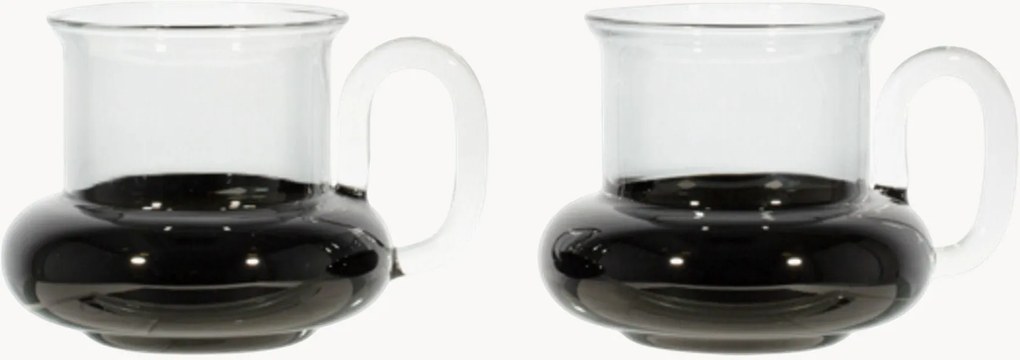 Set di 2 tazze da tè fatte a mano in vetro borosilicato Bump